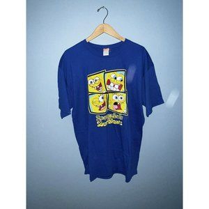 Vintage 2000S Nickelodeon ￼SpongeBob SquarePants T-Shirt Size XL Blue Rare Vtg